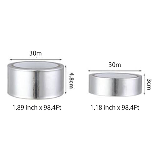 Image of Aluminum Foil Tape, Silver Waterproof Caulk Strip(1.18 inch x 32.8Ft) | Self Adhesive Waterproof Repair Duct Tape for Bathroom Toilet Kitchen Sink Basin Edge and Wall Sealing