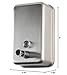 Commercial Soap Dispenser Wall Mount - Stainless Steel Wall Mounted Soap Dispenser for Bathroom - New Superior Design with Premium Anti-Leak Pump and Corrosion-Proof Lining - 37oz (1100ml) by EnBath