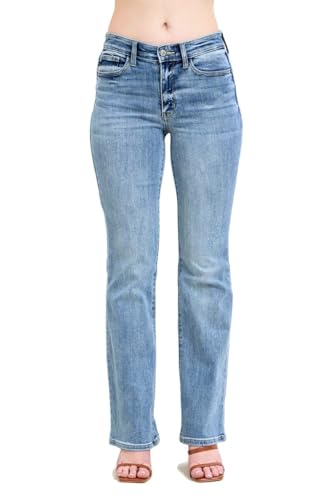 Judy Blue Women's Five Pocket Mid Rise Classic Bootcut Jeans