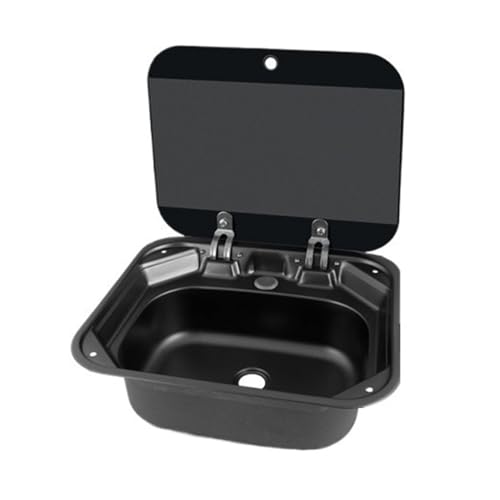 Évier de camping-car carré inox bac de lavage compact pour cuisine de fourgon aménagé