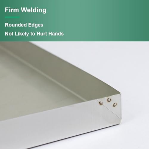 Rectangular Plant Saucer Drip Tray - Stainless Steel for Indoor/Outdoor Use, Under Sink Water Collector for Flower Pots (81x40x2.5cm / 31.9x15.7x1in)