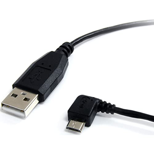 StarTech.com 6 ft. (1.8 m) USB to Micro USB Cable - USB 2.0 A to Left Angle Micro B - Black - Micro USB Cable (UUSBHAUB6LA)
