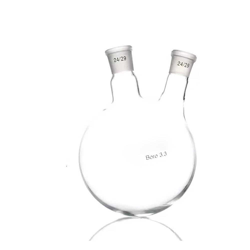 Verrerie et matériel de laboratoire Ballon à fond incliné à deux cols résistant aux hautes températures 50/100/250/500/1000/2000/3000 ml 24/19(500ml Mouth 24)