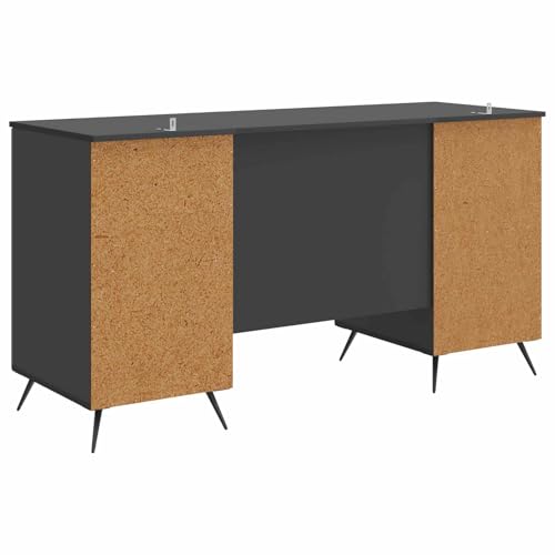 Bureau avec étagère noir pour optimiser les petits espaces informatiques - 7