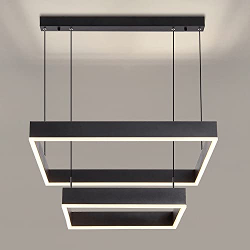 Lámpara de techo colgante geométrica negra con personalidad para sala de estar, luminaria LED regulable, luces de suspensión de alambre de altura ajustable para loft, vestíbulo de hotel, res