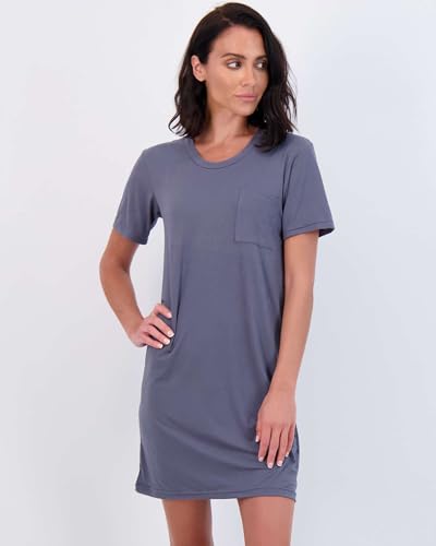 Image of Real Essentials 3 Pack: Women's Short Sleeve Nightgown Dress - Nightshirt Pajama Sleep Shirt Sleepwear (Available In Plus)