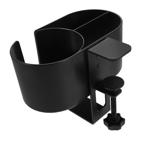 HOMSFOU ?筒收? 机の下にフック スイベルカップホルダーヘッドフォンハンガー ヘッドセットホルダー 机の下のヘッドフォンハンガーをク