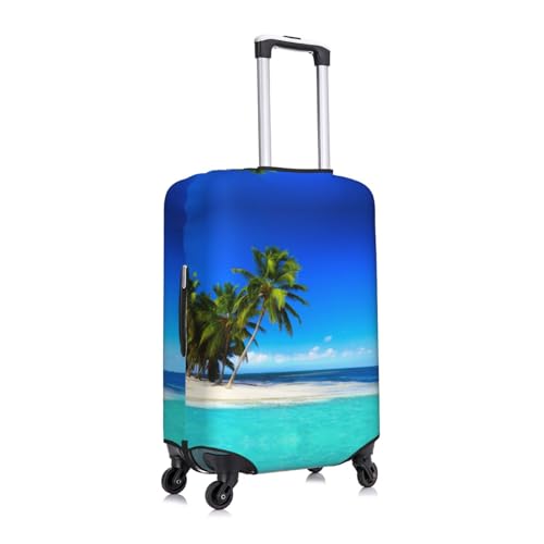 Palm Trees And Clear Sea Print Suitcase Cover Luggage Protector Washable Elastic Fashionable Travel Gear Cover3