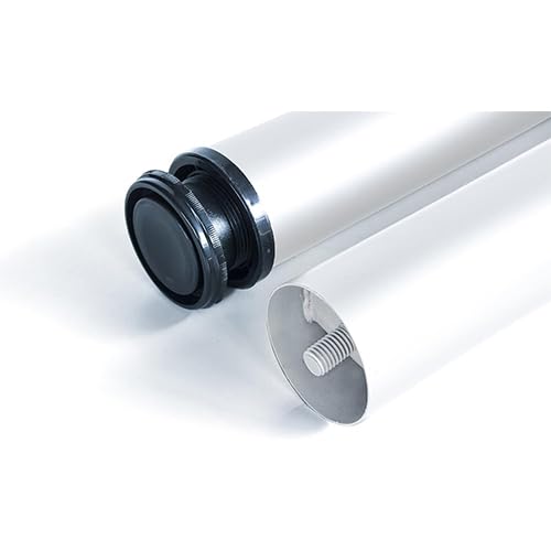 AERREGI KIT 4 GAMBE PER TAVOLO IN ACCIAIO | DIAMETRO DA 60mm | SET 4 GAMBE REGOLABILI CON ALTEZZA 710-730 mm | SET GAMBE PER TAVOLO CON 4 PIASTRE DI FISSAGGIO E VITI | KIT GAMBE DI COLORE BIANCO