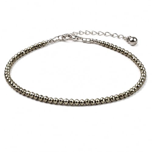 Raw Pyrite Anklet for Women Natural Healing Crystal Stone of Money Protection and Power Spiritual Jewellery Easy Hook Clasp
