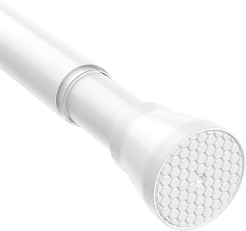 ZipGlo Tringle rideau sans percage 115 à 195 cm tringle rideau extensible sans percage, fenêtre, penderie, sans perçage, blanche, 1 pièce, diamètre : 22 mm