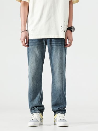 Jeans Pants Trouser Denim Versatile Casual Men's Water Washed Loose Comfortable Wide Leg Wear3