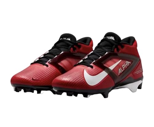Nike Alpha Menace 4 Pro Football Cleats (FD7037-600, University Red/Metallic Silver/Team Red) Size 7.52