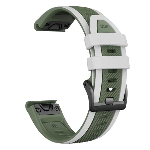 SRMVRNKNNK �c�[�g���J���[�̃V���R�����E�H�b�`�o���h�AFit For Garmin Fit For Fenix 8 7 Pro �X�g���b�v�u���X���b�g�ɓK��(Gray Green,Quick Fit 22mm)