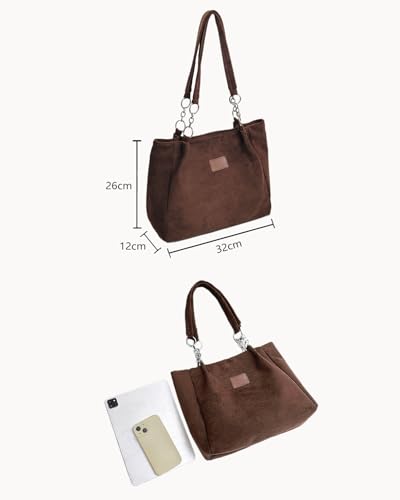 Image of Ulisty Women Suede Fabric Tote Bag Casual Shoulder Bag Daily Purse Fashion Shopper Handbag