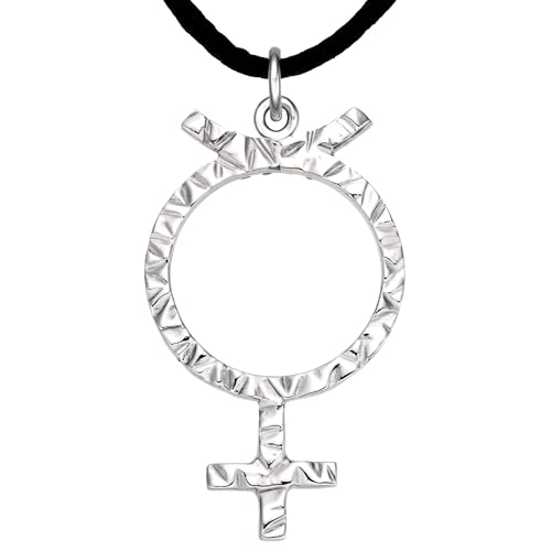 Non-Binary Symbol Anhänger mit Halsband – Kraftvolles LGBTQ+ Silber Schmuckstück für Pride, Festivals & CSD, Handmade für nicht-binäre Identitäten & Genderfluid (Non-Binary Schmuck, Silber Platiniert)