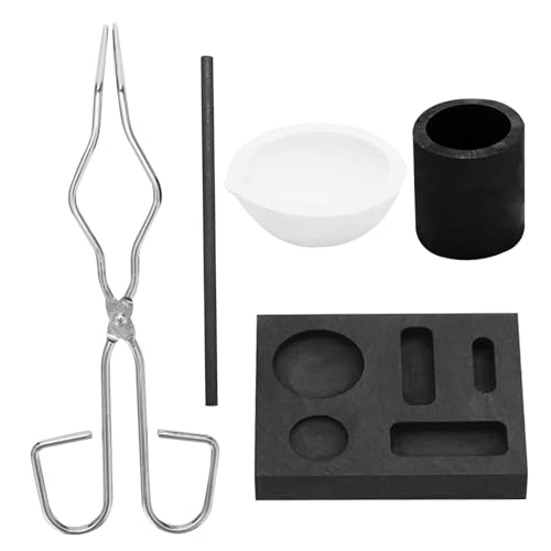 La Mejor Lista de Metales de fundición de esta semana. 40 Kit de crisol Grafito Herramientas de fundición DIY Crisoles resistentes al calor Moldes de fundición Juego de crisol de grafito Kit de crisol de grafito para fundir metal Plata...