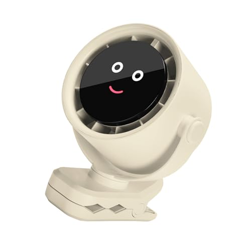 Yzdysg Ventilador eléctrico, ventilador portátil con clip, funciona con pilas, pequeño, potente, 5 velocidades, silencioso, rotación de 360 grados, refrigeración recargable por USB, para escritorio