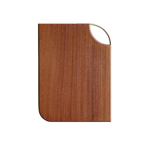 Tablas de Cortar de Madera para Cocina con Mango de Latón, Tabla Reversible para Picar, 38 cm × 28 cm × 2,5 cm, Ideal para Carne, Verduras, Pan y Charcutería (Madera Sapele Africana) miniatura 1