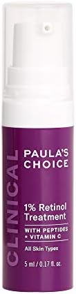 Paula's Choice CLINICAL 1% Retinol Treatment Cream with Peptides, Vitamin C & Licorice Extract, Anti-Aging & Wrinkles, Travel Size. PACKAGING MAY VARY.