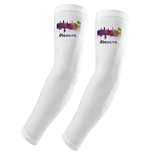 Funda de brazo para ciclismo y conducir Manama Bahrain City acuarela con protección UV