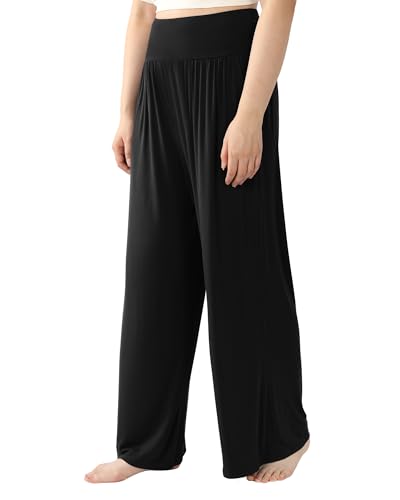 BAMBOO COOL Women Pajama Pants High Waisted Wide Leg with Pockets Lounge Sleep Bottoms Casual Lounge Yoga Pants3