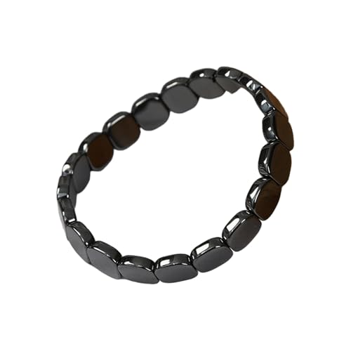 Hematite Bracelet For Men, Natural Power Stone Adjustable Elastic Stylish Design Enhancing Vitality Gift Jewelry