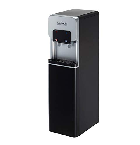 Quench Water Cooler/Heater - Hot & Cold Water Dispenser | Freestanding Mains Fed Unit Ideal for Commercial Environments (Dispenser Only, Black)