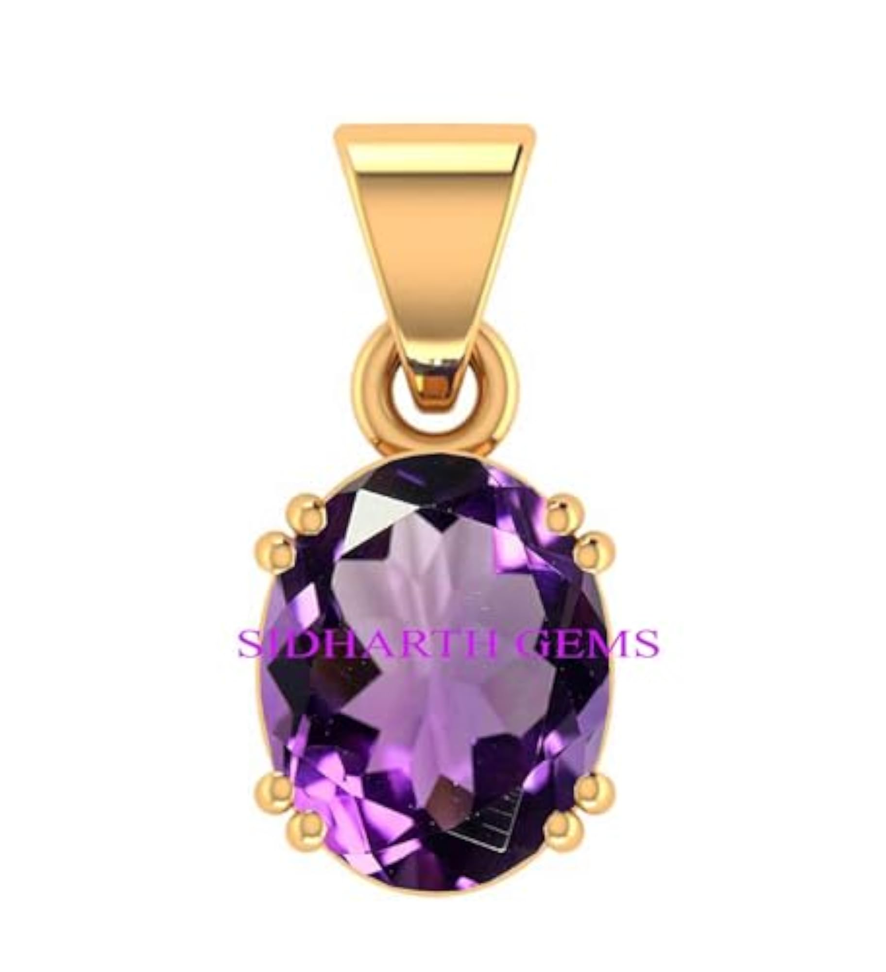 10.00 Carat Katela Amethyst Gold Plated Pendant