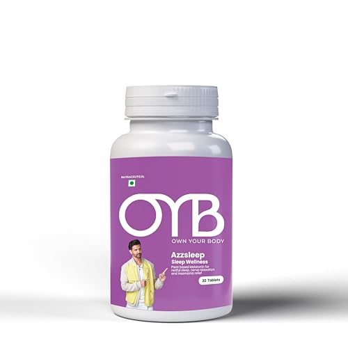 OYB Azzzleep Plant Based Sleep Supplement with 10mg Melatonin | Sleep Wellness Capsules for Relaxati...