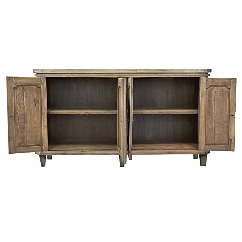 Sunset-Trading-Cottage-71-Panel-Door-Credenza-Driftwood-Brown-Solid-Wood-Fully-Assembled-Cabinet-Sideboard Sunset Trading Cottage 71 Panel Door Credenza Driftwood Brown Solid Wood Fully Assembled Cabinet Sideboard