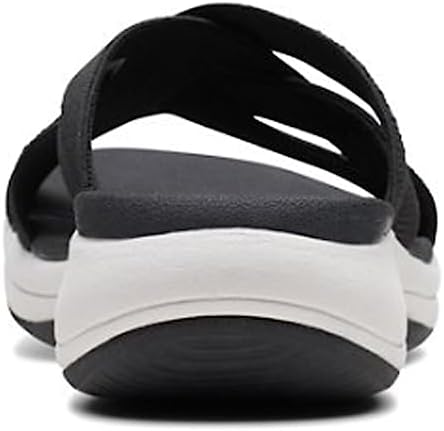 Clarks Women's Mira Grove Flat Sandal, Black/Black Textile, 9 | Image 5
