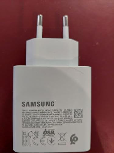 EP-TA865 Ladegerät Netzteil Travel Adapter Super Fast Charging 65W Kompatibel mit Samsung USB Typ C Type-C Weiß Bulk (ohne Verpackung) (1)