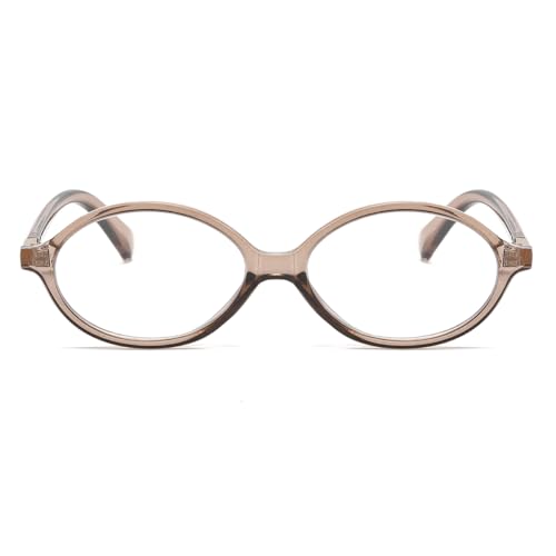 Image of JOVAKIT Retro Oval Blue Light Blocking Glasses for Women Vintage Fashion 90s Small Oval Frame Eyeglasses