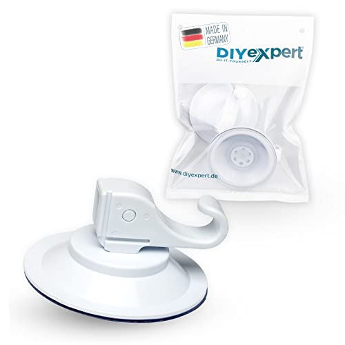 DIYexpert® 2 x Hebel-Saugnapf Ø 75 mm Saughaken bis 5 kg belastbar - Made in Germany, weiß Cover