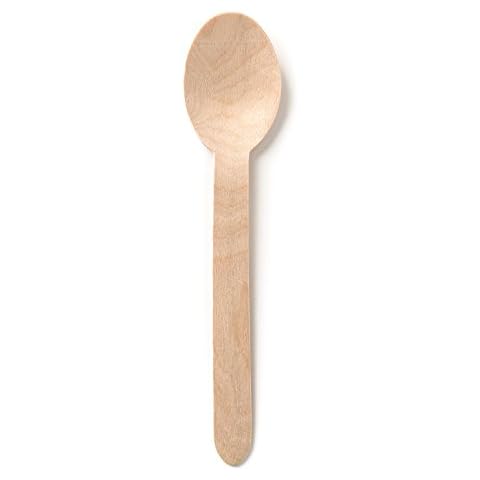 Susty Party Supplies Wooden Spoon (100 Pack), Wood Cover