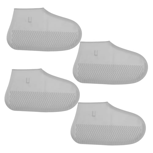 Abaodam 2 Pairs Silicone Shoe Covers - Waterproof Reusable Non Slip Rain Shoe Covers for Men and Women Outdoor Anti Skid for Hiking Cycling Commuting