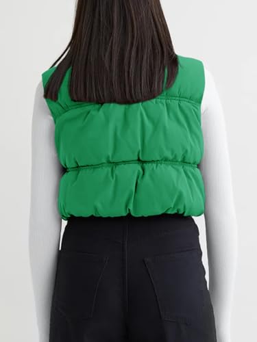 Image of SySea Women's Crop Puffer Vest Winter Zip Up Lightweight Sleeveless Warm Outerwear Padded Coat