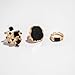 3 Pcs Vintage Statement Rings Chunky Gold Cocktail Rings Big Black Enamel Drip Finger Ring Fashion Geometric Punk Jewelry Accessories for Women - Gold & Black
