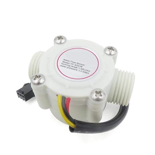 Medidor de caudal de agua para control de riego doméstico con sensor S201B blanco de rosca externa