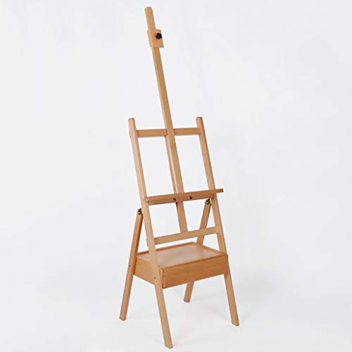 MYUYEE Caballete de Artista con Soporte para exhibición Tablero de Dibujo Caballete de Arte Estante Ajustable para aceites con eucalipto y cajón Peso 63 kg Caballete marrón