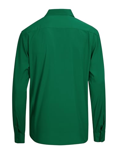 Men's Solid Soft Button Down Shirts Long Sleeve Casual Regular Fit Dress Shirt with Pocket4