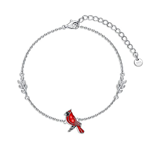 LONAGO 925 Sterling Silver Bee/Sunflower/Red Cardinal Bird/Autism Bracelet You Are My Sunshine Adjustable Chain Jewelry Gift for Women Mom