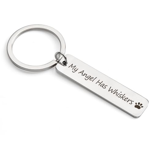 MUCOOS Cat Keychain,Cat Memorial Gifts For Loss of Cat,Pet Loss Gifts,Loss of Cat Sympathy Gift,Pet Loss Sympathy Gift,Cat Passing Away Gifts,Sympathy Pet Loss Gift,Pet Remembrance Gift Cat