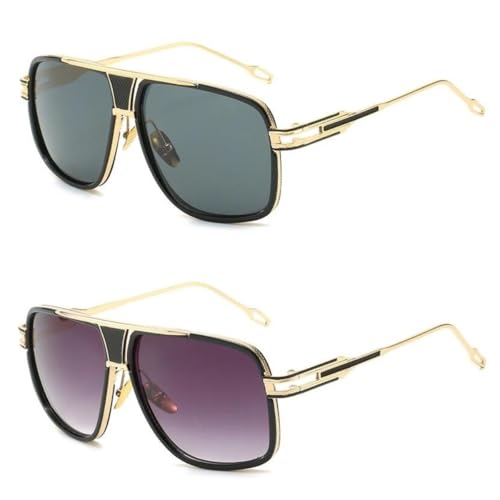 Classic Big Frame Sunglasses,Men Metal Sun Glasses Women Retro Square Goggles Vintage UV400