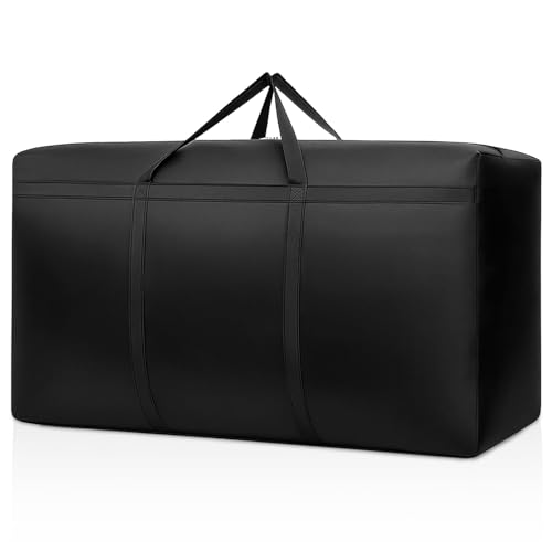 Zyluniy Large Storage Bag, Oxford-Stoff Tasche, Durable Storage Bag Carry, Wasserdichte Campingtasche, Erweiterbare Reisetasche 110x60x35 cm, Robuste Reisetasche für Camping, Reisen (schwarz)