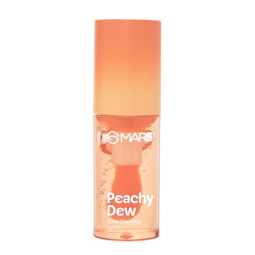Image of MARS Color Changing Lip Oil (4.5 ml) (04-PEACHY DEW) With Fat Applicator | Skin Nourishing Ingredients - Olive Fruit Oil, Jojoba Oil | Hydrating & Moisturising (Pack of 2)