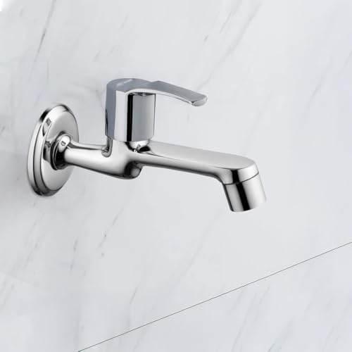 Image of HOUZA Wall-Mount Long Spout Tap, Premium Chrome Finish, with Anti-Corrosion Coating