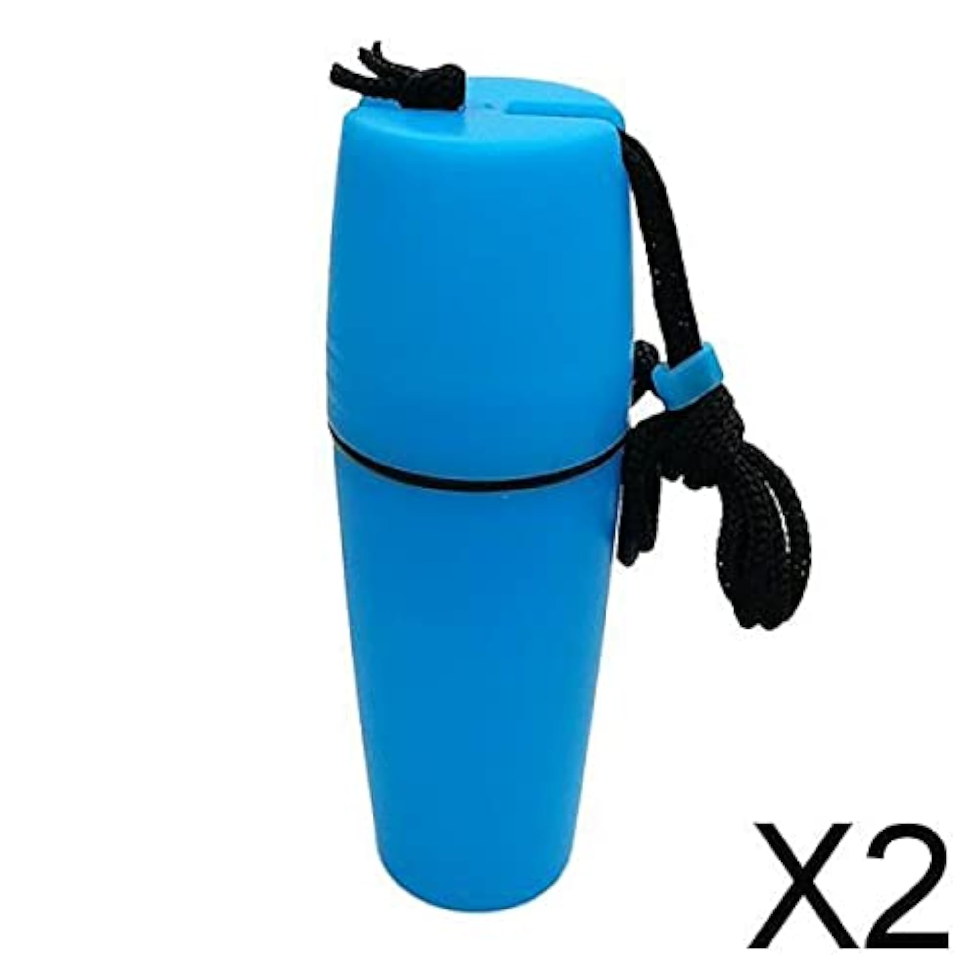 2 Waterproof Capsule Container Bottles for Scuba Diving, Blue