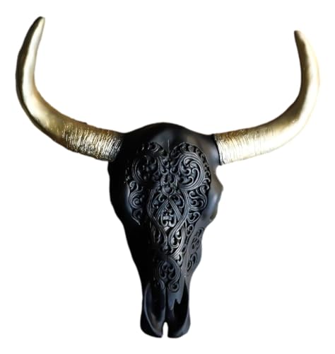 Ebros Gift Black and Gold Tribal Floral Vines Tattoo Tooled